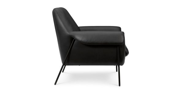 Richfield Leather Accent Chair- Midnight Leather Supply - Image 4