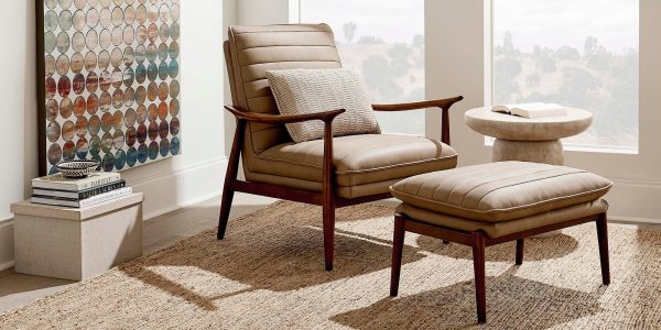 Ellis Leather Accent Chair For Sale - Image 2