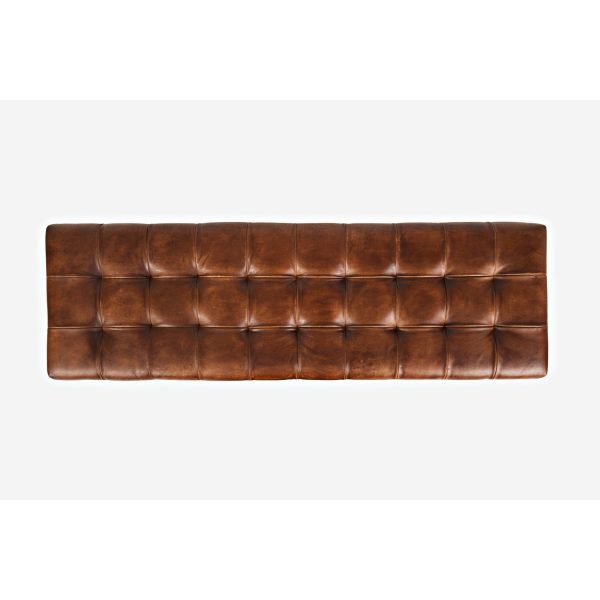 Global Archive Leather Ottoman- Multiple Color Options For Sale - Image 5