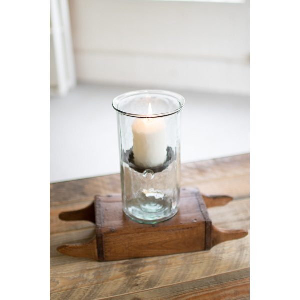 Mini Glass Candle Cylinders with Rustic Insert \ Medium Cheap