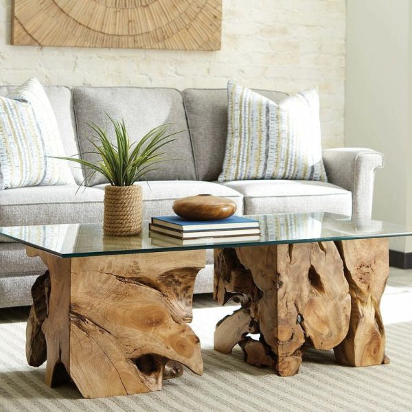 Square Root Coffee Table With Glass Top Online Sale - Image 3