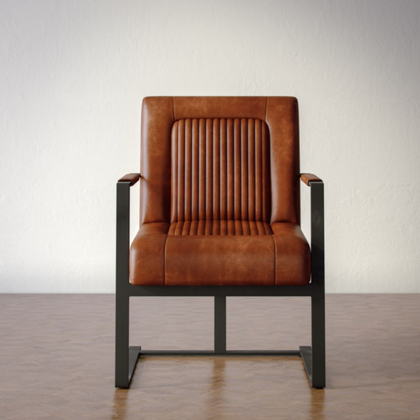 Maguire Leather Accent Chair- Saddle Online Sale - Image 5