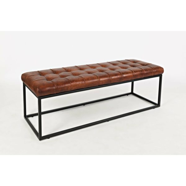 Global Archive Leather Ottoman- Multiple Color Options For Sale