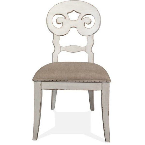 Scroll Back Upholstered Side Chair - Set of 2- Multiple Color Options Sale