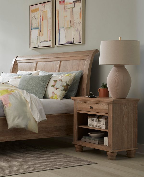 Cambridge One Drawer Nightstand - Modern Khaki Supply - Image 2