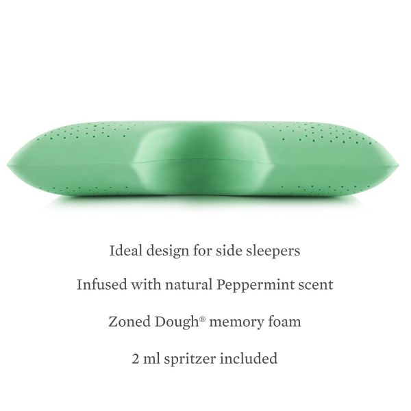 Shoulder Zoned Dough® Peppermint, Mid Loft Pillow With Aromatherapy Spray- Queen Online - Image 3