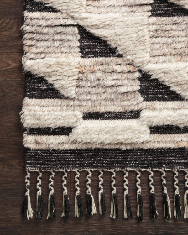 Loloi Khalid Natural   Black Rug For Discount - Image 3