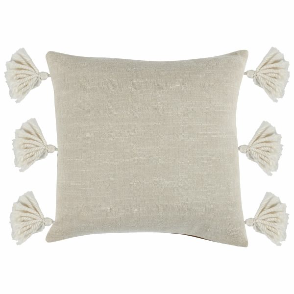 Ezekiel Vegan Leather Brown 18x18 Pillow- Set of 2 For Discount - Image 3