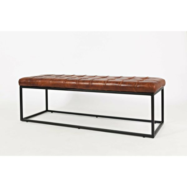 Global Archive Leather Ottoman- Multiple Color Options For Sale - Image 4