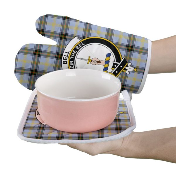 Bell Of The Borders Tartan Crest Oven Mitt And Pot Holder (2 Oven Mitts + 1 Pot Holder) For Sale - Image 2